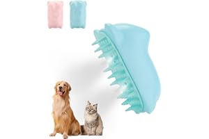 Chinoket Brosse à Vapeur 3-en-1 pour Chiens et Chats, Peigne de Toilettage et à Épiler, 2 Sprays (Bleu)