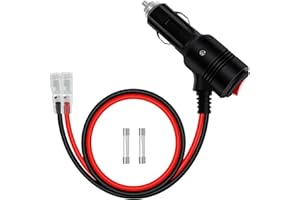 YINGAYOU Presa Accendisigari Maschio Spina con Interruttore 14AWG 20A Cavo per Accendisigari Auto con Spina 12V 24V con LED per Auto, Moto, Barche (0.5 m)