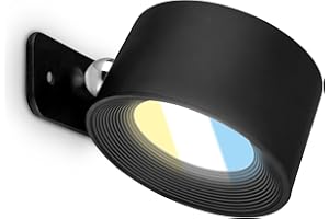 BRILONER - Wandleuchte ohne Stromanschluss mit Akku, magnetisch abnehmbar, 360 Grad drehbar, dimmbar, CCT, Wandleuchte Innen, Wandlampe, Bettlampe, Lampe Bett, Leselampe, 8,7x7,5x4,8cm, Schwarz