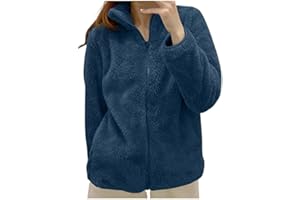YEKDMXOP Felpa Donna Pile Invernale Caldo con Cerniera Giacca da Camera Donna Invernale Corta Pile Senza Cappuccio Giacche Invernale con Pile Tinta Unita Cappotto In Peluche Sherpa Giubbotto Fleece Comoda