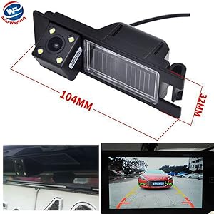 Auto Wayfeng WF® CCD Macchina fotografica auto impermeabile retromarcia Backup Telecamera posteriore vista posteriore con 4LED per Alfa Romeo 156 159 166 147 Brera Spider 05