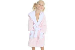 Metzuyan Kids Toddler Infant Girls Boys Teddy Bear Dressing Gown Plush Fleece Hooded Robe Size 2-4 Years
