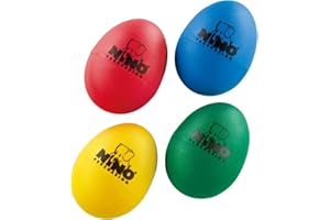 Nino Percussion Egg Shaker Assortment – 4 Rasseleier für Kinder ab 3 Jahren – Musikinstrument – Geschenkidee - Kunststoff, Mehrfarbig (NINOSET540)