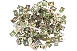 DXiongW 120 Pezzi Dadi a U in Metallo di 6 mm di Diametro per Auto Clip Dadi a Clip Tipo U Foro Auto in Metallo Pannello di Portiera di Veicolo Vite Tipo U Fermi di Fissaggio Per Moto Camion Roulotte