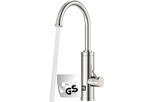 HOMELODY Wasserhahn mit Durchlauferhitzer 230V, GS-Zertifizierung Elektrischer Wasserhahn Sofort Heißes Küchenarmatur mit LED-Display, Anti-Spritz Edelstahl Küchenarmatur, Durchlauferhitzer Küche