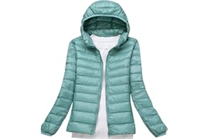 PENGNIAO Lightweight Down Jacket Women with Hood Womens Down Coats Women's Ultra Light Packable Down Jacket Down Filled Coat Parka Quilted Padded Hooded Puffer Jacket Ladies Bubble Puffa Jacket Winter
