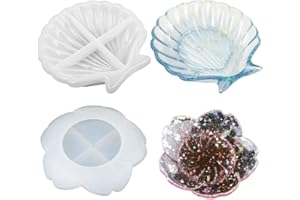 Accfore 2 stampi in silicone per colata in resina, vassoio per gioielli, portasapone, decorazione per la casa, anello e piatto portaoggetti