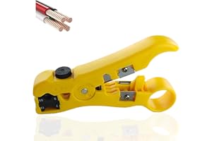 DXIA Cable Stripper Cutter, Wire Stripping Tool, Universal Cable Stripper Cutter, RJ45 RJ11 Network Cable Tool, Crimping Tool for Flat or Round TV/UTP Cat5 Cat6 Wire Coax Coaxial Stripping Tool