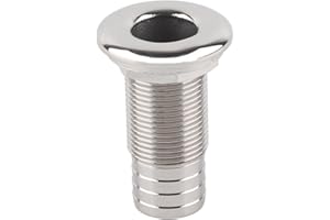 Tissting Thru Hull Fitting, 1in 79mm Through Hull Boat Fittings 316 Stainless Steel Marine Straight Water Drain Outlet Plumbing Valve Hose Thru Drain Connector for Boat, Yachts