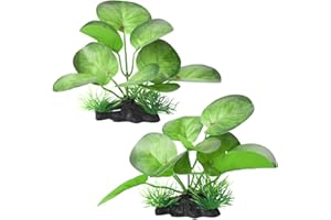 ‎BEGONDIS BEGONDIS 2er-Pack Künstliche Wasserpflanzen mit Ovalblättern für Aquarien – Realistische Dekoration fürs Fischbecken (Style-1)