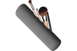 FVION Reise-Make-Up-Pinselhalter, Kosmetik Organizer aus Silikon, Portable Reise Make Up Pinsel Tasche, Travel Makeup Brush Holder (Braun)