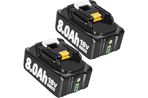 QINYCON BL1860 Ersatzakku für makita akku 18v 8Ah Ersatzakku für Makita akku Ersatzakku für Makita Akku BL1850 BL1850B BL1860 BL1860B LXT-400 Werkzeugakku (8.0-2 Packs)
