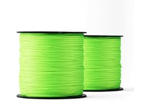 ‎SNURO SNURO Polyesterseil (1mm, 100M, Grün Fluo), 2er-Pack - Robustes Maurerschnur fluoreszierend Grün für Jede Anwendung - Witterungsbeständiges Seil ideal für Outdoor & Survival zum Befestigen