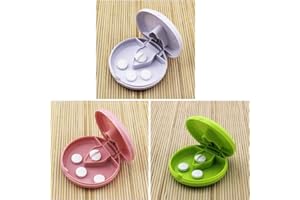 ANGLERHOLICS Portable Mini Small Pill Cutter Splitter Divide Storage Case Medicine Cut Compartment Box Holder Pill Splitters (Pink)