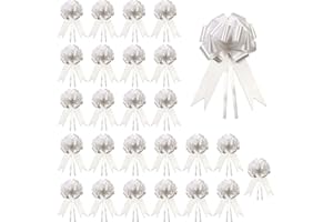 TAFACE 25 Rosette da sposa Bianche, fiocco rosa da sposa Bianco pulito, decorazione nastro per Auto da sposa, decorazione Bouquet da sposa, celebrazione del matrimonio, confezione Regalo