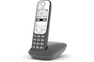 Gigaset AS485 - Telefono Cordless - Vivavoce - Numeri grandi sul display - Tastiera Illuminata - Risparmio energetico, Grigio Antracite [Versione Italiana]
