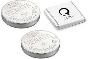 Bundle of 2 x Renata 390 Watch Battery 1.55v SR1130S + Quzo Belgian Chocolate - Official Renata Watch Batteries