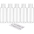 DNSEN 5 Pack 3.4oz Empty Plastic Travel Bottles for Toiletries TSA Approved Leak Proof Squeezable Travel Size Containers Travel Essentials Accessories, clear, clear, Modern