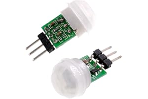Oiyagai 2 Pezzi Modulo Sensore PIR Movimento Mini Piroelettrico AM312, Rilevatore Infrarossi IR Manuale SR301