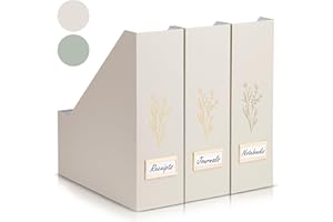 ZICOTO Beautiful Magazine Holder Set Of 3 - Sturdy File Holder to Organize Your Desk Or Shelves - The Perfect Office Storage to Effortlessly Organize Your Paperwork/Files, Magazines, Books Or Binders