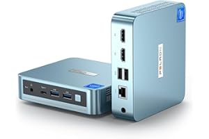 PELADN WI-6 Mini PC, Intel 12a generazione Alder Lake-N100 (fino a 3,4 GHz), RAM DDR4 da 16 GB, SSD PCIe M.2 da 512 GB, computer desktop con supporto per USB3.2, WiFi5, BT4.2 e Win 11 Pro.