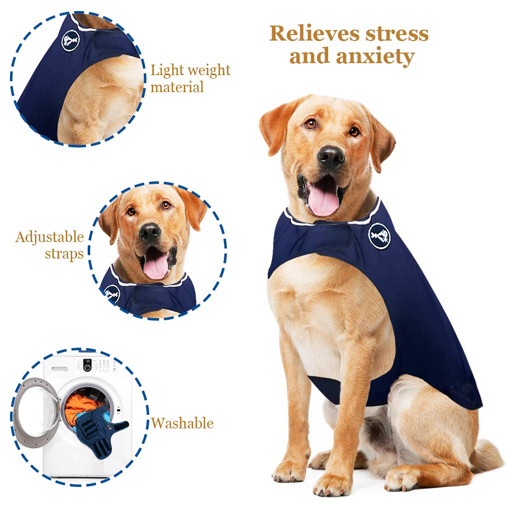 SunGrow Dog Anxiety Vest, 33 Inches Chest Circumference and 25 Inches