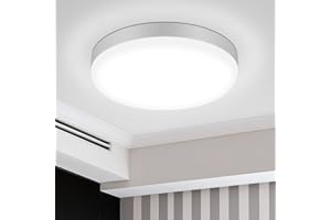 VIPMOON 20W IP56 Waterproof Bathroom Ceiling Lights, Round LED Ceiling Lights, Daylight White 6500K, Flush Ceiling Light for Bathroom, Lounge, Porch, Hallway, Corridor, Balcony