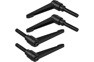efuturetime 4 Stück Klemmhebel Griff, M10-40mm, Verstellbare Klemmhebel aus Kohlenstoffstahl, Klemmhebel Außengewinde Griff Maschinengriffe, Schwarz, 40mm