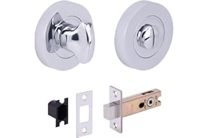 HUNTA HANDLEZONE® Bathroom Toilet Door Thumb Turn and Release Deadbolt Kit - Polished Chrome - 76mm Bolt with 57mm Backset