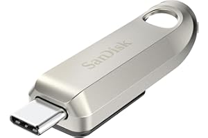 SanDisk Ultra Luxe USB Type-C Drive 128GB USB Type C Flash Drive USB 3.2 Gen 1 Metal Design 400MB/s Read Keychain Silver