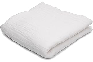 Orient Fashion Muselina Double Gauze, Tela de algodón, 50 x 130 cm (Blanco)