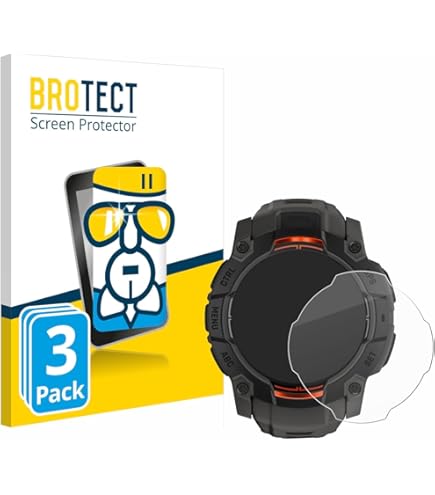 Brotect Glass Screen Protector Film Compatible With Garmin Instinct 2 - Glass-Foil 9H Protection [Scratch Resistant, High Clarity
