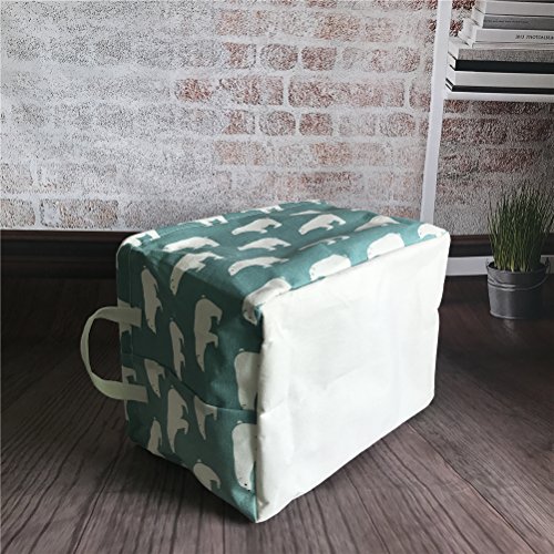 Inwagui Faltbaren Aufbewahrungskorb Wäschekorb Kinder aufbewahrung Spielzeug Warenkorb Kleidung Halter mit Deckel 39* 25* 22cm-Bär B - 3