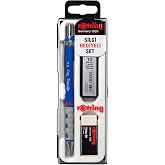 rOtring Tikky Mekanik Kurşun Kalem, U&ccedil; ve Silgi Seti, 0,5 mm Kalem, 2B U&ccedil;, Orta Boy Silgi, Mavi, 3'l&uuml; Set