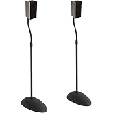 ECHOGEAR - Adjustable Height Speaker Stands - Universal Satellite Speaker Compatibility - Solid Steel Design with Integrated