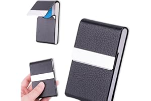 WHYCNJL 1 szt. Etui na wizytówki ze skóry PU. Uchwyt na karty kredytowe ze stali nierdzewnej z magnetyczną klamrą do ubezpieczenia biznesowego dla mężczyzn i kobiet