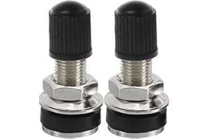 SHUNYABEI 2 PCS Tyre Valve Metal Valve Stems With Dust Caps Tubeless Copper Rim Valves With Rubber Plug Universal Schrader Valve Kit For Wheel Motorcycle Bicycle Tyres, 32mm Press-fit Assembly (Silver)