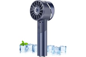 Wastou Ventilador de mano, USB Recargable Turbo Ventilador Portátil, 2600mAh Batería Mini Ventilador Personal, Pequeño Ventilador de mano de bolsillo para viajes Camping al aire libre (Azul)