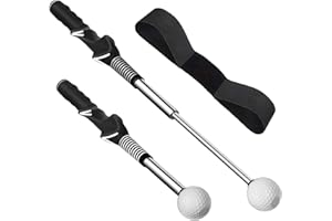 Wuandjun Golf Swing Trainer - Adjustable Golf Training Aid with Arm Band for Posture Correction, Strength and Rhythm Flexibility Training, Swing Correction Practice, Slicing, Teeing Off, Hitting