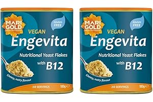 MARIGOLD HEALTH FOODS Marigold Engevita Nutritional Yeast Flakes with Vitamin B12, 100g – Vegan, High in B Vitamins, Protein & Fibre
