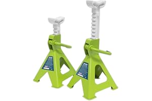 Sealey Ratchet Type Axle Stands (Pair) 2 Tonne Capacity per Stand - Hi-Vis Green - VS2002HV