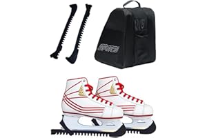ALONK Rollschuh Tasche Set, Eiskunstlauf Tasche+1 Paar Schlittschuhe Kufenschoner, Verstellbar Schutz Kunststoff Schoner Schlittschuhtasche Skatertasche für Erwachsene Kinder