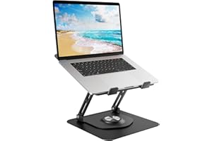EPHERIE Soporte para Computadora Portátil,Soporte de Escritorio para Portátil con Base Giratoria de 360°,Soporte Ergonómico para Ordenador para Trabajo Colaborativo,Altura Regulable Elevador PC Compatible