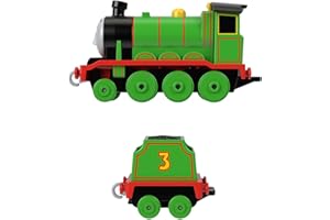 THOMAS & FRIENDS Thomas und seine Freunde Der Zug Thomas Henry Lokomotive aus Metall, die cast, Schubzug mit Güterwagen, Spielzeug für Kinder, 3 Jahre, HMC43