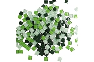 RIKYO Azulejos de mosaico de 460 g/1 libra, 550 piezas cuadradas de mosaico de cristal para decoración del hogar, platos de manualidades, posavasos, marcos, macetas, jarrones, tazas, mini suministros para