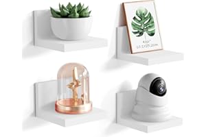 Tigcent Repisas de Pared 4 Piezas Estanteria Pared, Baldas Pared Sin Agujeros Balda Pared para Salón Oficina Baño Cocina Dormitorio