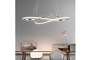 LANEKD Lampadario soggiorno a sospensione, L100cm 48W Tavolo da Pranzo Cucina Lampadari LED Dimmerabile Con Telecomando Lampada a Sospensione Moderna Regolabile Altezza Ufficio Bagno Sala Soffitto Lampade
