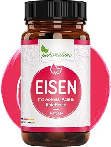 eisen kapseln hochdosiert pflanzliche blutnahrstoffe i 120 eisen kapseln i hoch bioverfugbar mit acai rote beete vitamin c aus acerola folsaure vitamin b2 b12 i made in germany i vegan
