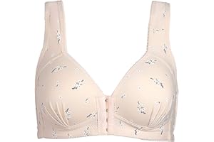 HANXIULIN Women's Front Fastening Bras Post Surgical Mastectomy Bra Soft Antibacterial Sensitive Skin Lightly Lined Deep Cup Bralette Post Surgery Full Coverage Mastectomy Special Bra Lingerie
