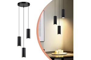 Glitzerlife lampa wisząca stół jadalny czarny 3 płomienie - lampa wisząca GU10 vintage jadalni wisząca metalowa wisząca industrialna wnętrz jadalnia kuchnia sypialnia